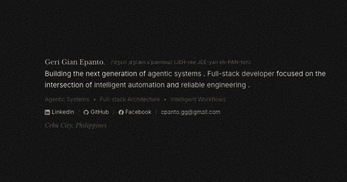 Geri Gian Epanto — Software Engineer